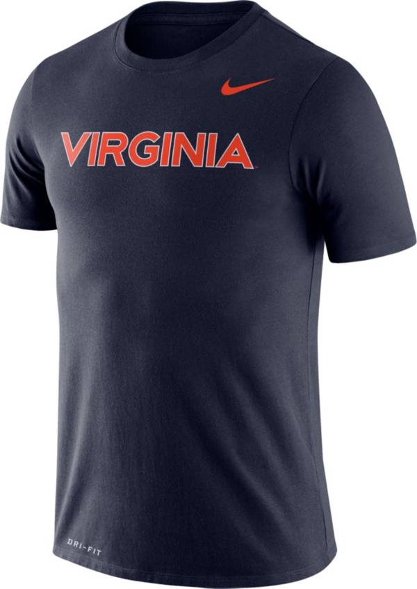 Nike Men's Virginia Cavaliers Blue Dri-FIT Cotton Word T-Shirt