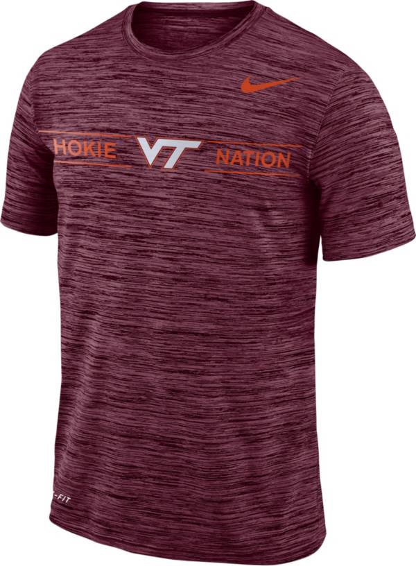 Nike Men's Virginia Tech Hokies Maroon Velocity ‘Hokie Nation' Football T-Shirt