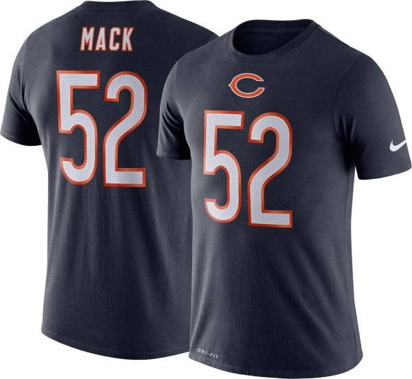 Nike Men's Chicago Bears Khalil Mack #52 Logo Navy T-Shirt