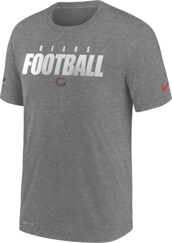 Nike Men's Chicago Bears Sideline Dri-FIT Cotton Football All Grey T-Shirt