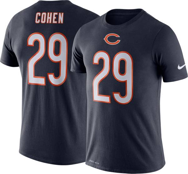 Nike Men's Chicago Bears Tarik Cohen #29 Logo Navy T-Shirt