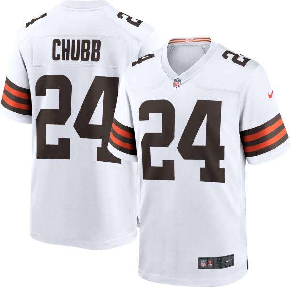 Nike Men's Cleveland Browns Nick Chubb #24 White Game Jersey