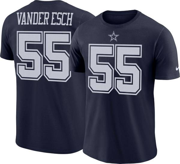 Nike Men's Dallas Cowboys Leighton Vander Esch #55 Logo Navy T-Shirt