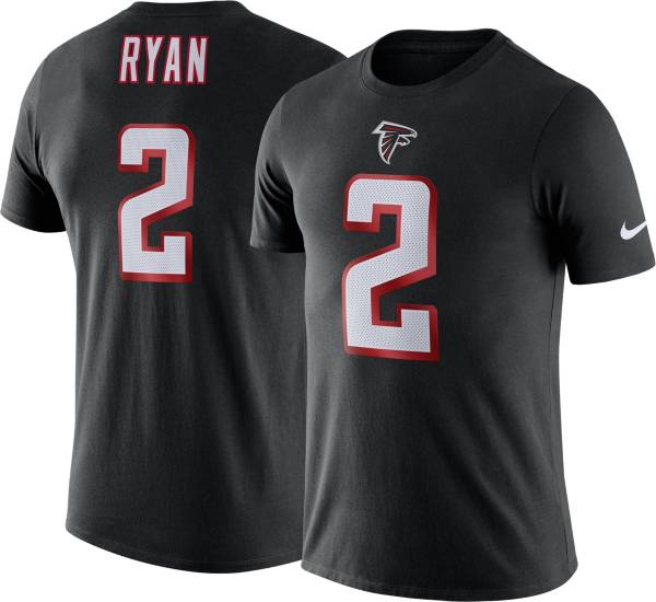 Nike Men's Atlanta Falcons Matt Ryan #2 Logo Black T-Shirt