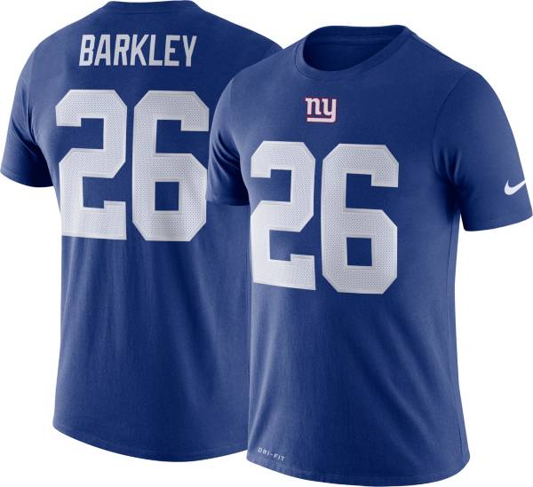 Nike Men's New York Giants Saquon Barkley #26 Logo Royal T-Shirt