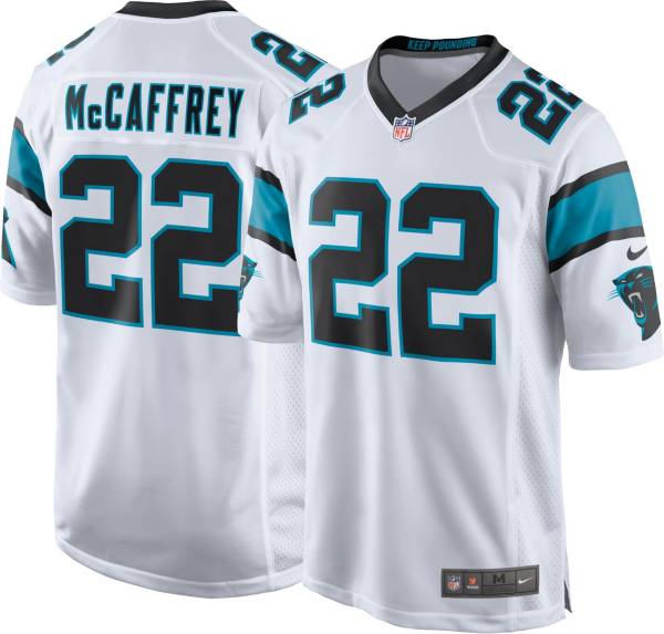 Nike Men's Carolina Panthers Christian McCaffrey #22 White Game Jersey