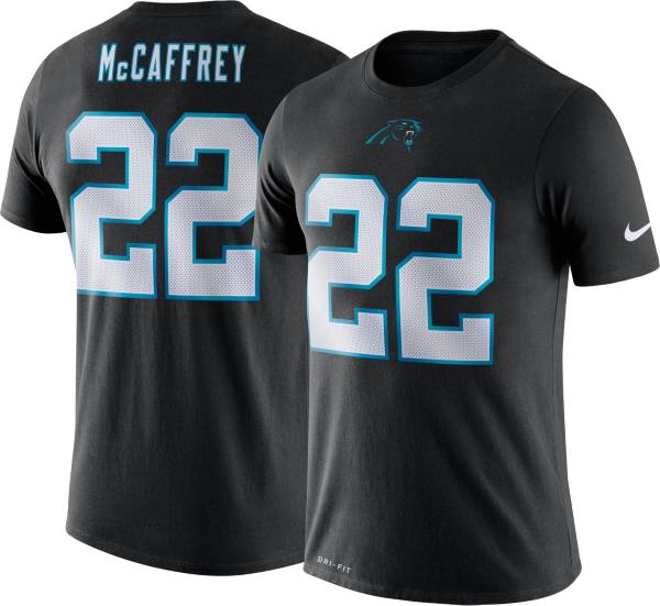 Nike Men's Carolina Panthers Christian McCaffrey #22 Logo Black T-Shirt