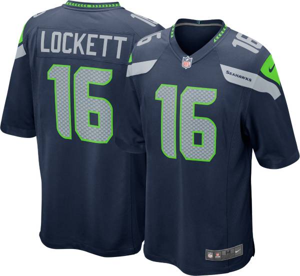 Nike Men's Seattle Seahawks Tyler Lockett #16 Navy Game Jersey