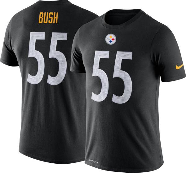 Nike Men's Pittsburgh Steelers Devin Bush #55 Black T-Shirt