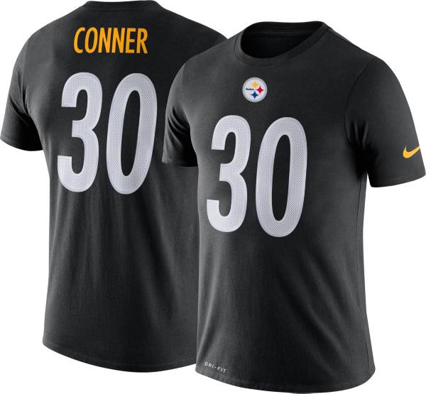 Nike Men's Pittsburgh Steelers James Conner #30 Logo Black T-Shirt