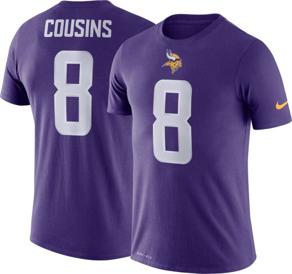 Nike Men's Minnesota Vikings Kirk Cousins #8 Logo Purple T-Shirt