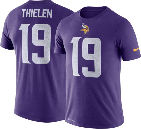 Nike Men's Minnesota Vikings Adam Thielen #19 Logo Purple T-Shirt