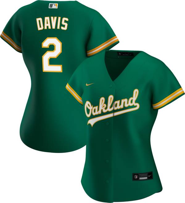 Nike Women's Replica Oakland Athletics Khris Davis #2 Cool Base Green Jersey