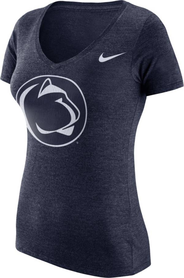 Nike Women's Penn State Nittany Lions Blue Tri-Blend Logo V-Neck T-Shirt