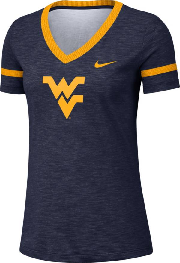 Nike Women's West Virginia Mountaineers Blue Slub V-Neck T-Shirt