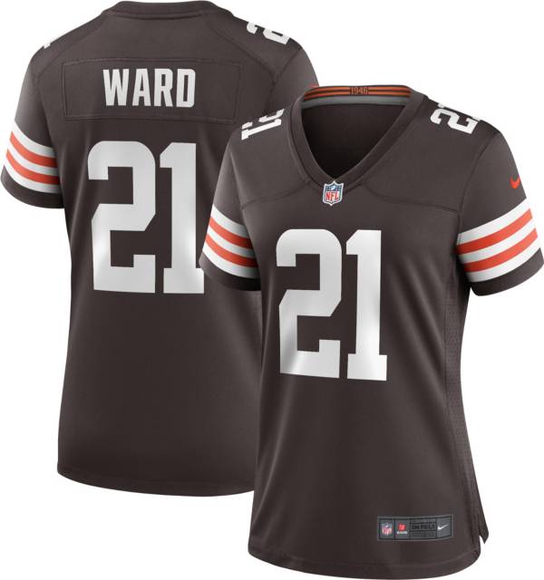 اكياس صغيره للتوزيعات Nike Cleveland Browns #21 Denzel Ward White Pink Women's Stitched NFL Limited Rush Fashion Jersey اكياس صغيره للتوزيعات