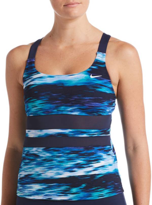 Nike Women's Blur V-Back Tankini Swimsuit Top