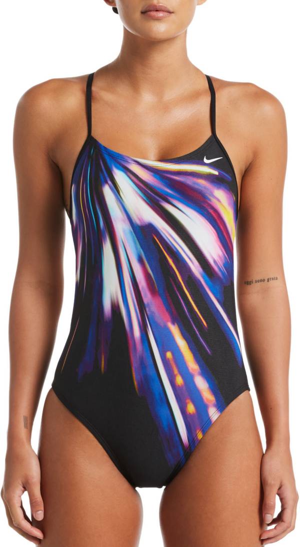 Nike Women's Space Highway Cut-Out One Piece Swimsuit