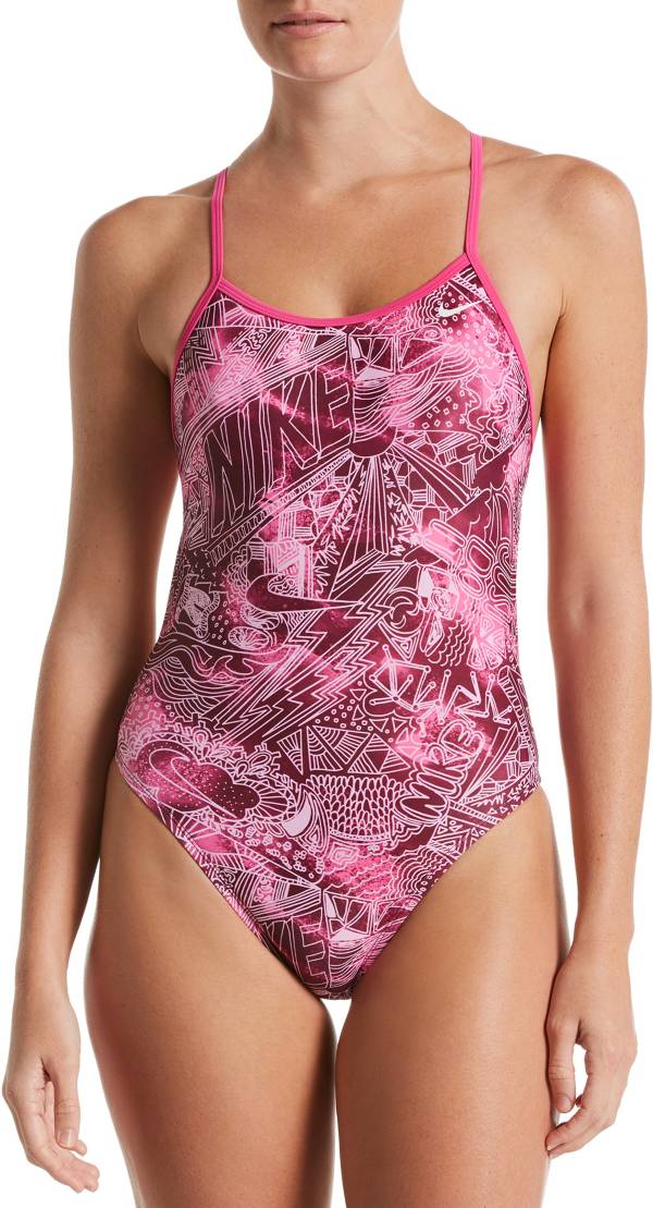 Nike Women's Doddle Crossback Cut-Out One Piece Swimsuit