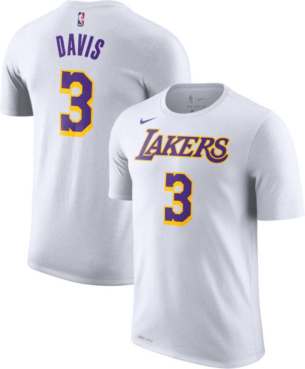 Nike Youth Los Angeles Lakers Anthony Davis #3 Dri-FIT White T-Shirt