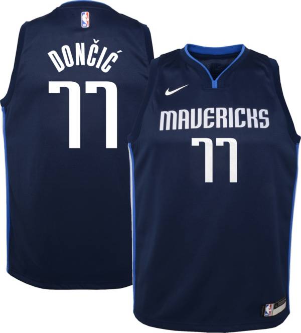 Nike Youth Dallas Mavericks Luka Doncic #77 Navy Dri-FIT Statement Swingman Jersey