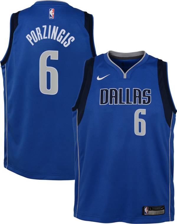 Nike Youth Dallas Mavericks Kristaps Porzingis #6 Blue Dri-FIT Swingman Jersey