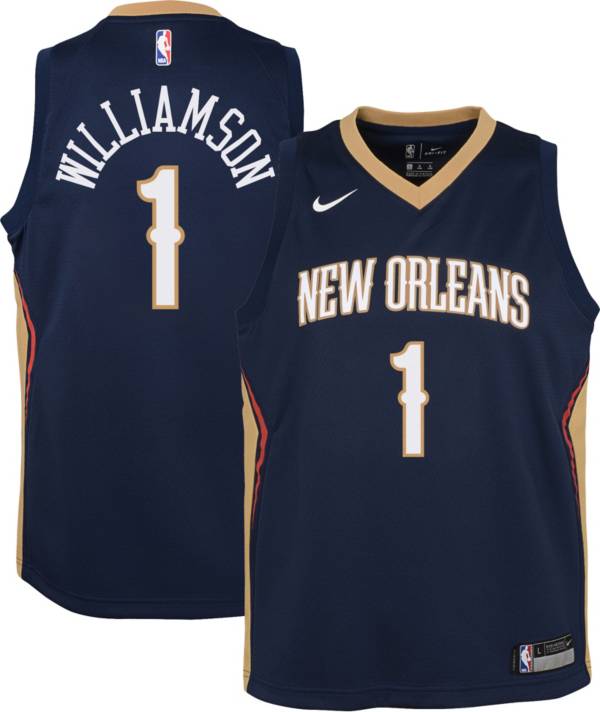 Nike Youth New Orleans Pelicans Zion Williamson #1 Navy Dri-FIT Icon Swingman Jersey