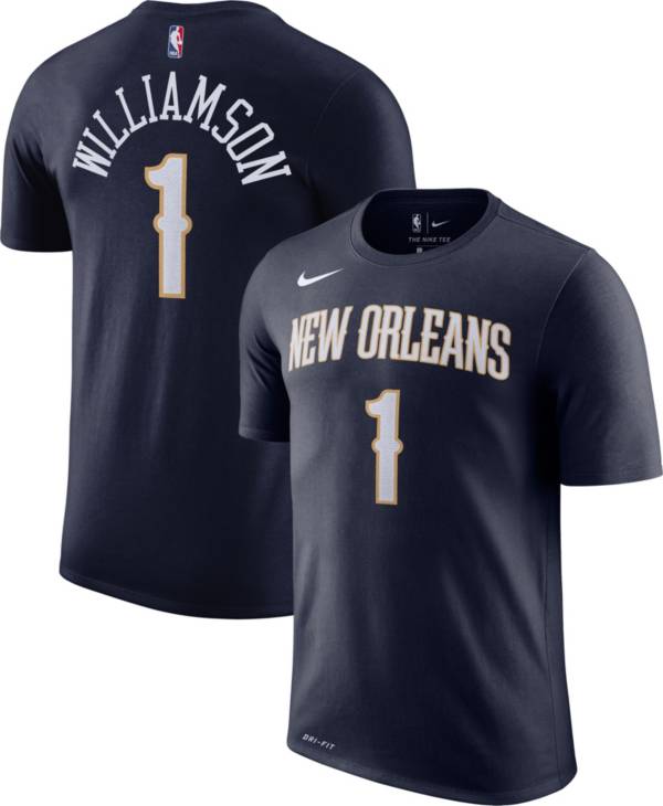 Nike Youth New Orleans Pelicans Zion Williamson #1 Dri-FIT Navy T-Shirt