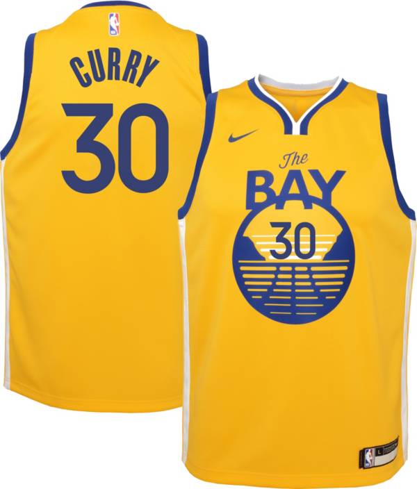 Nike Youth Golden State Warriors Stephen Curry #30 Gold Dri-FIT Swingman Jersey