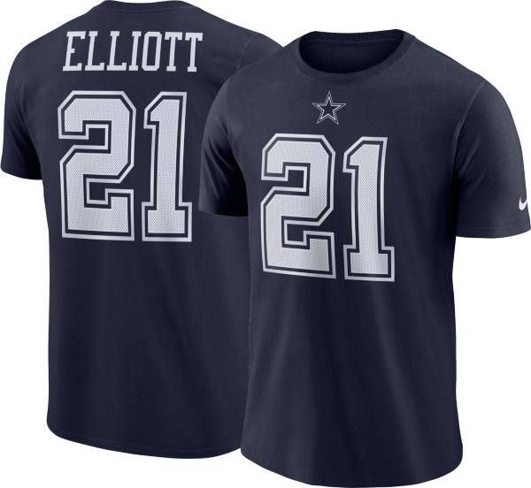 Nike Youth Dallas Cowboys Ezekiel Elliott #21 Logo Navy T-Shirt