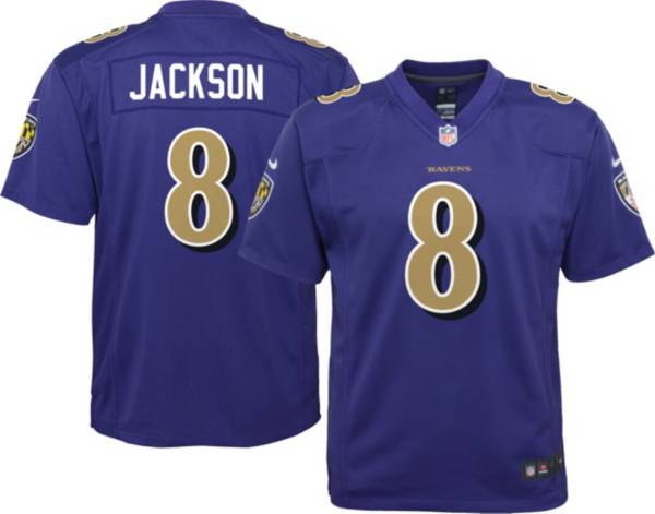 Nike Youth Baltimore Ravens Lamar Jackson #8 Purple Game Jersey