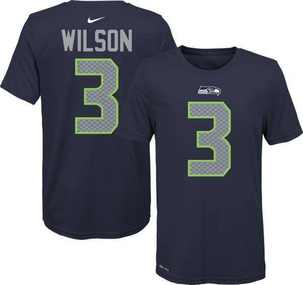 Nike Youth Seattle Seahawks Russell Wilson #3 Logo Navy T-Shirt