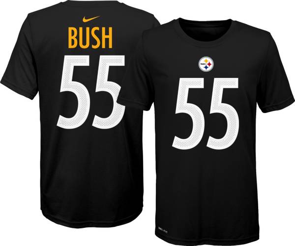 Nike Youth Pittsburgh Steelers Devin Bush #55 Logo Black T-Shirt