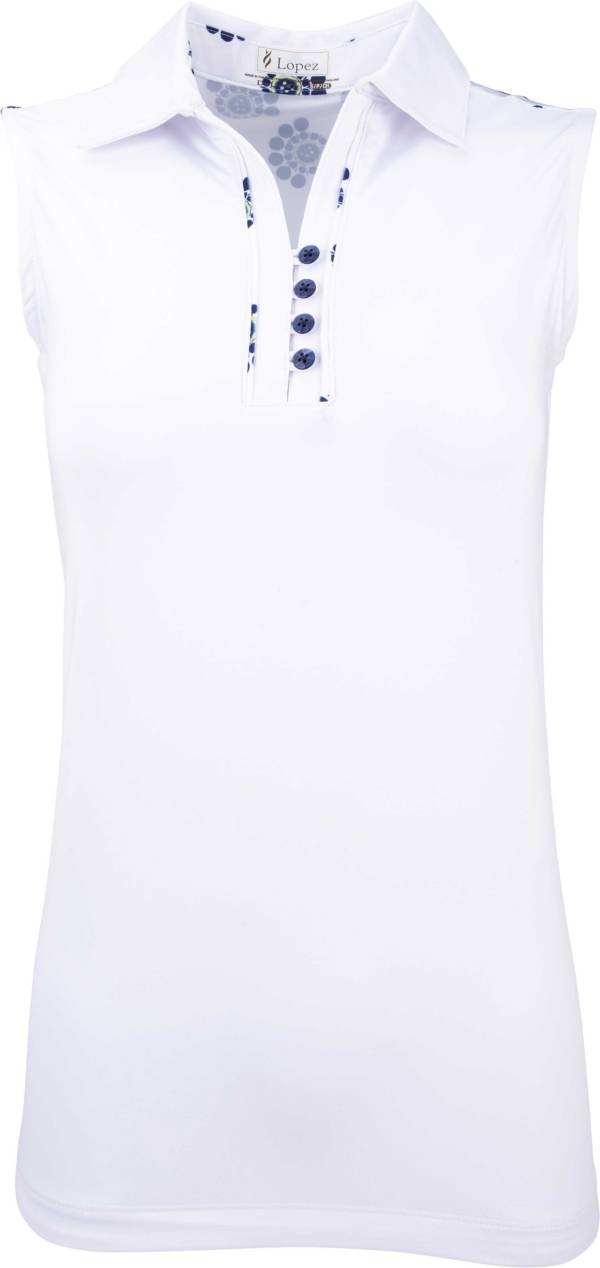 Nancy Lopez Women's Subtle Sleeveless Golf Polo – Extended Sizes