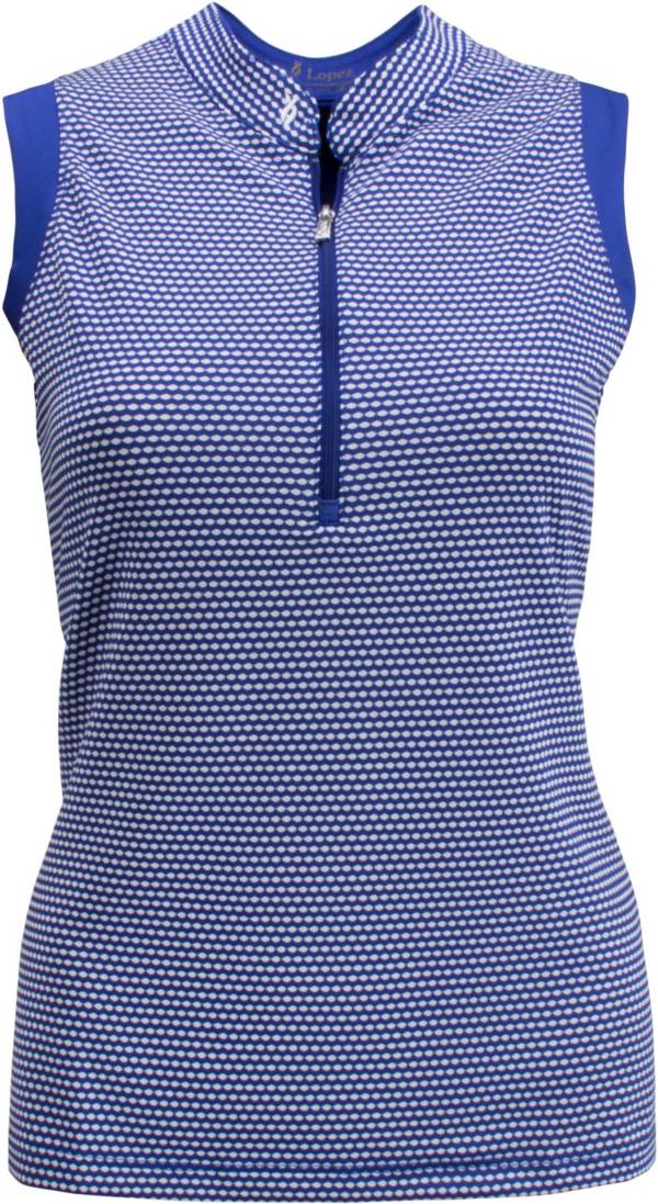 Nancy Lopez Women's Flex 1/4 Zip Sleeveless Golf Polo