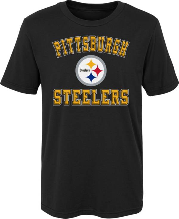 NFL Team Apparel Boys' Pittsburgh Steelers Bevel Black T-Shirt