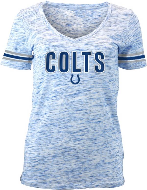 NFL Team Apparel Women's Indianapolis Colts Blue Space Dye V-Neck T-Shirt
