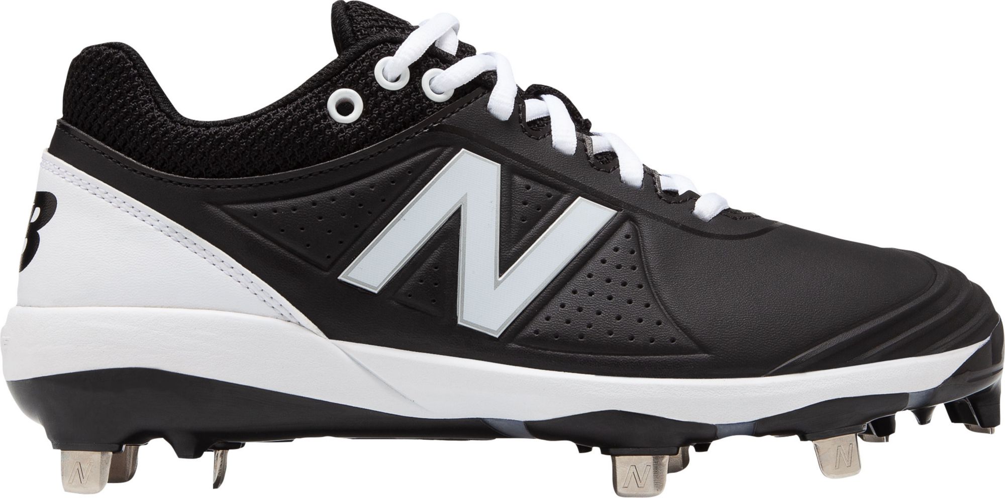 black and white new balance metal cleats