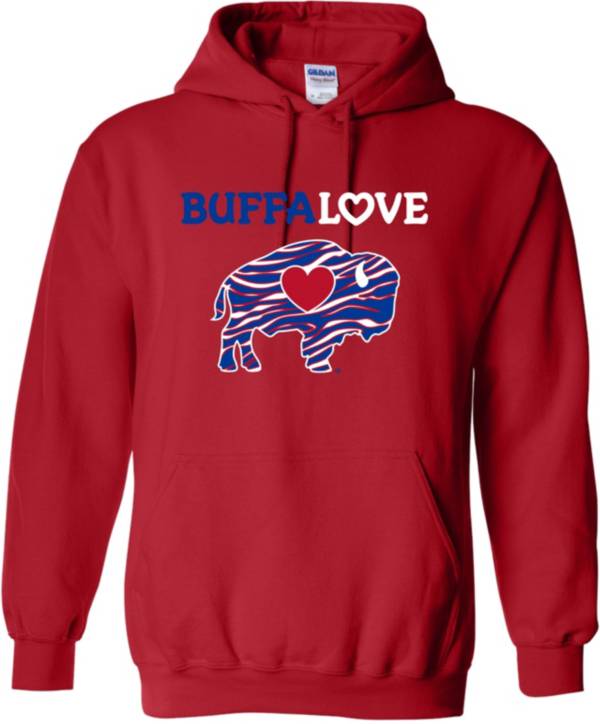 BuffaLove Men's Red Raglan Pullover Hoodie