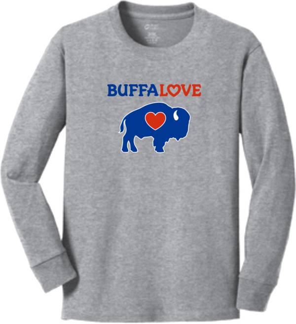 BuffaLove Youth Traditional Grey Long Sleeve T-Shirt