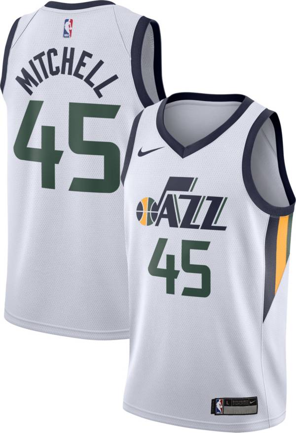 Nike Youth Utah Jazz Donovan Mitchell #45 White Dri-FIT Swingman Jersey