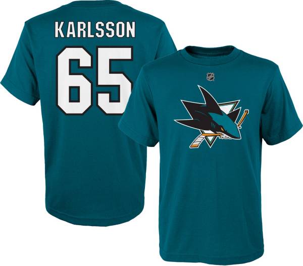 NHL Youth San Jose Sharks Erik Karlsson #65 Teal Player T-Shirt