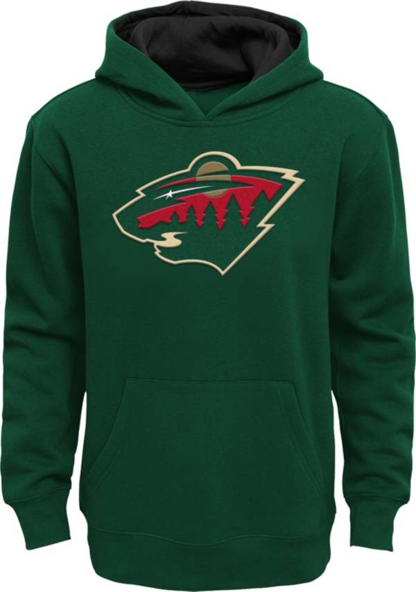 NHL Youth Minnesota Wild Prime Fleece Green Pullover Hoodie