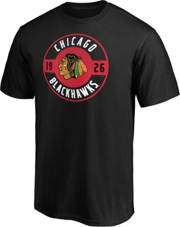 NHL Men's Chicago Blackhawks Black Circle T-Shirt