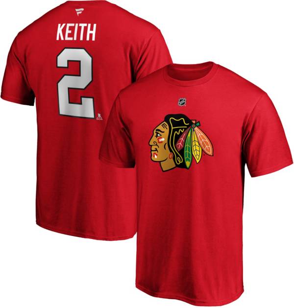 NHL Men's Chicago Blackhawks Duncan Keith #2 Red Player T-Shirt