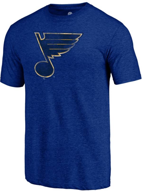 NHL Men's St. Louis Blues Royal Logo Tri-Blend T-Shirt