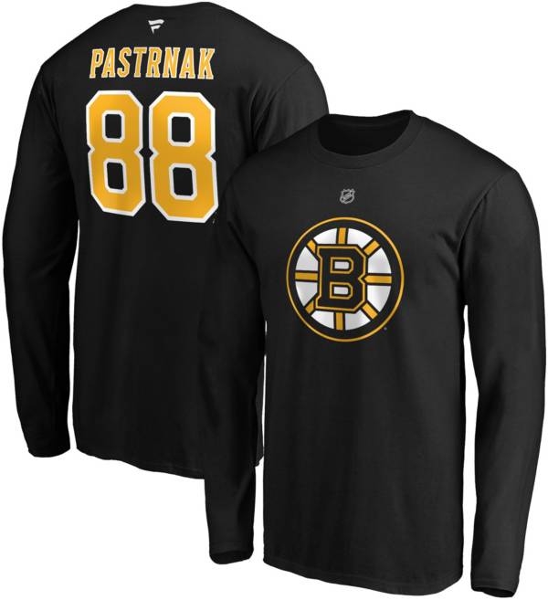 NHL Men's Boston Bruins David Pastrnak #88 Black Long Sleeve Player Shirt