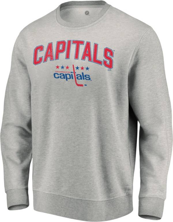 NHL Men's Washington Capitals Grey Vintage Crew Sweatshirt