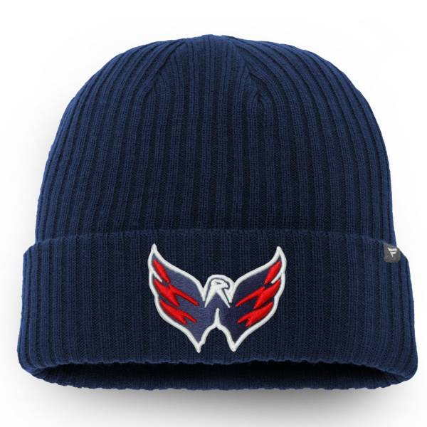 NHL Men's Washington Capitals Logo Navy Knit Beanie