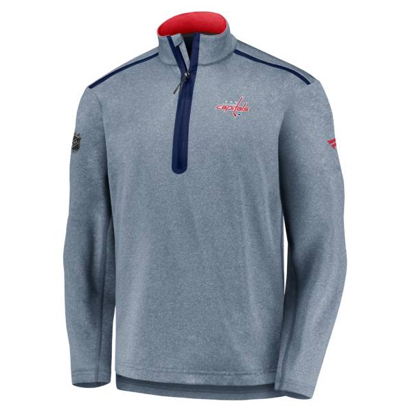 NHL Men's Washington Capitals Authentic Pro Navy Quarter-Zip Pullover